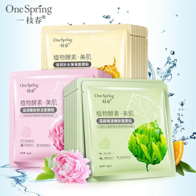 OneSpring Зеленый чай/цветок пиона маска для лица увлажнение увлажняющая