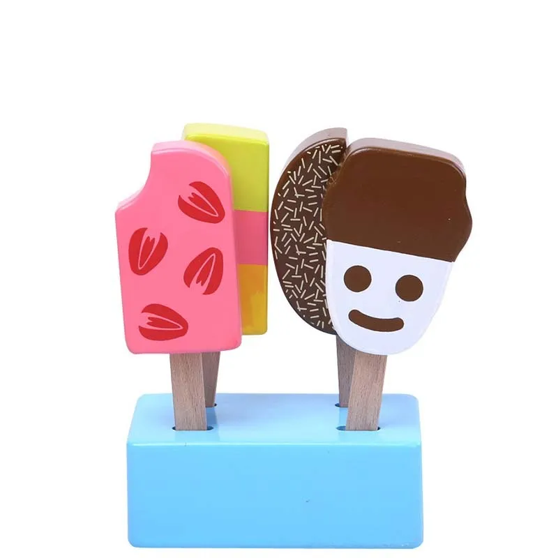 [Toy Woo] игрушки ролевые игры мороженое еда игрушка кухня для детей пластиковая игра еда леденцы апельсиновый сок игрушка Подарки - Цвет: Four stick ice group