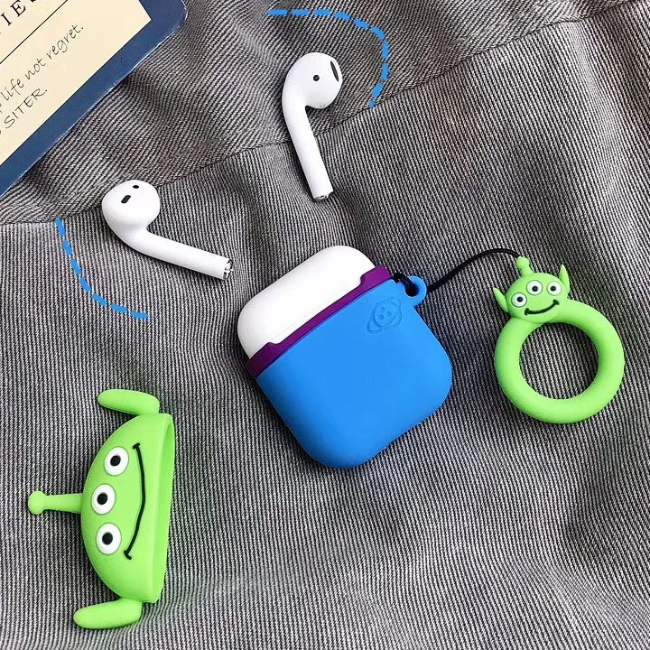 Милый мультяшный беспроводной Bluetooth чехол для наушников для Apple Airpods силиконовый чехол для наушников с кольцом на палец