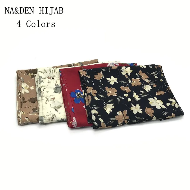 

2020 new Chiffon Print Flowers scarf plain maxi hijab scarfs ombre woman scarves and shawls bandana fabric pashmina 10pcs/lot