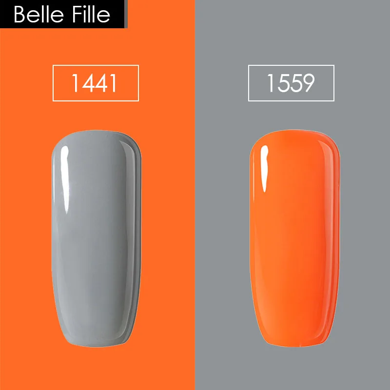 BELLE FILLE 10 мл Карамельный цвет серии 2 шт./лот УФ гель для ногтей Гель лак полировки