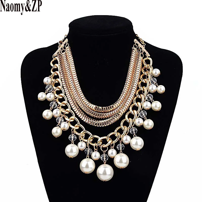 Чокер Naomy &amp ZP Женский массивное ожерелье с цепочкой роскошное многослойное