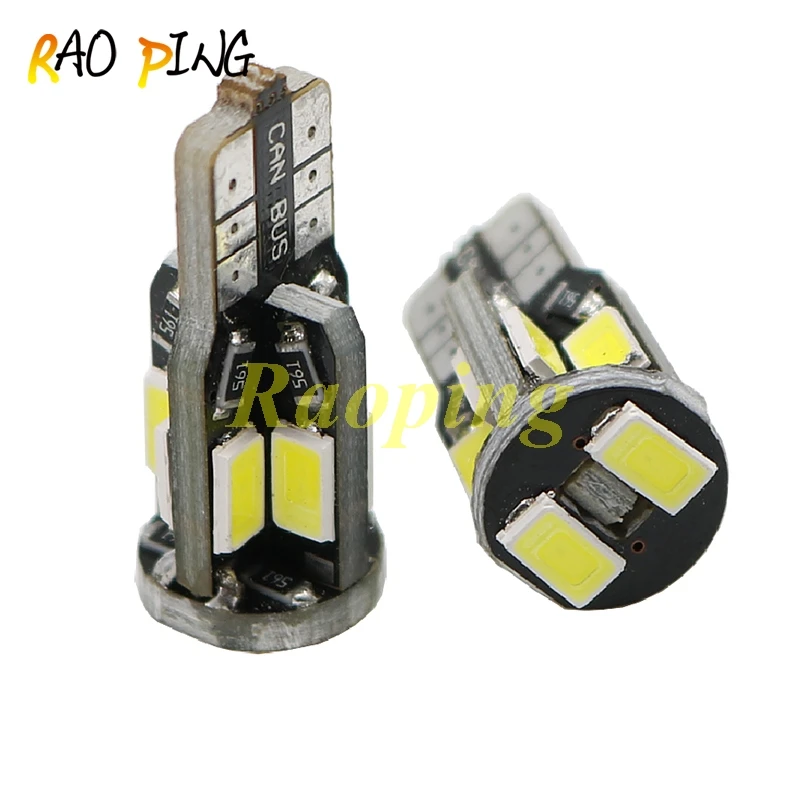Raoping 50 шт. T10 W5W Led Canbus 194 168 5730 10SMD без ошибок 12 В автомобильные лампы индикатор