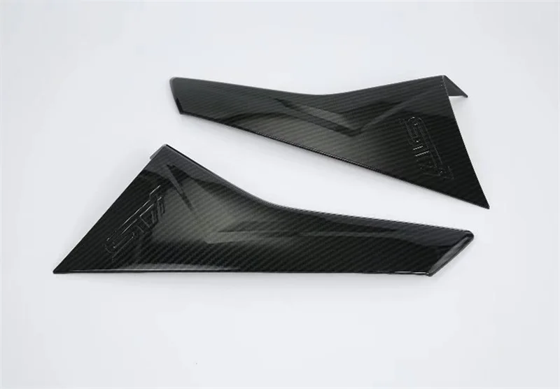 ABS Carbon Fiber Автомобильный Стайлинг для Subaru XV, автомобильный АБС ХРОМ, АБС-пластик, углеродное волокно, принт, боковой спойлер на заднее стекло, треугольная крышка, отделка, автозапчасти - Цвет: ABS Carbon Fiber
