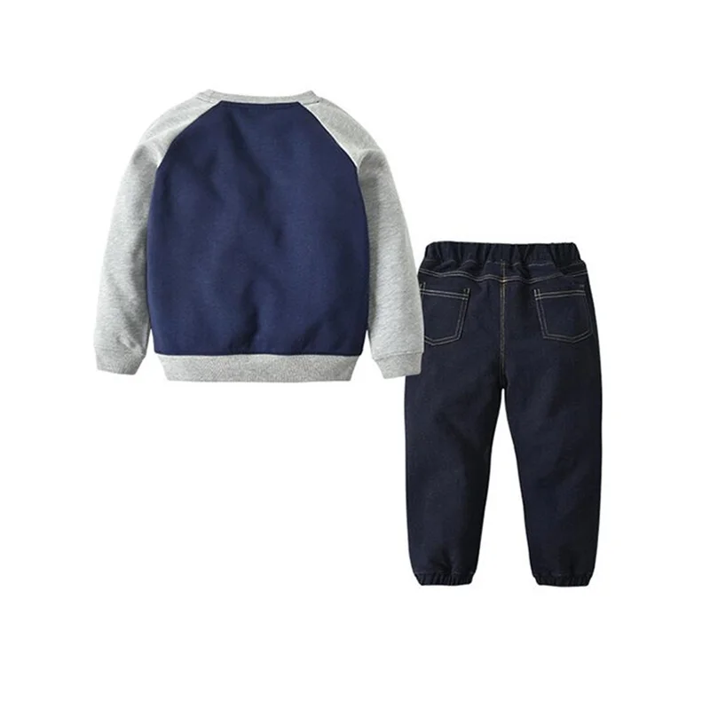 Toddler Boys Clothes Autumn Winter Combed Cotton Kids Clothing Set Cartoon Cowboy Embroidery Sweatshirt&pants Outfits Mickey | Детская