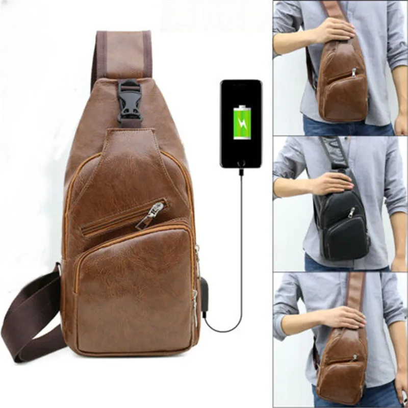 Мужская нагрудная Сумка-слинг с USB-зарядкой | Дом и сад