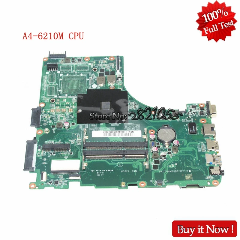 Материнская плата NOKOTION DA0ZQNMB6D0 для acer aspire E5 421 421G материнская ноутбука NBMLN11004 NB.MLN11.004