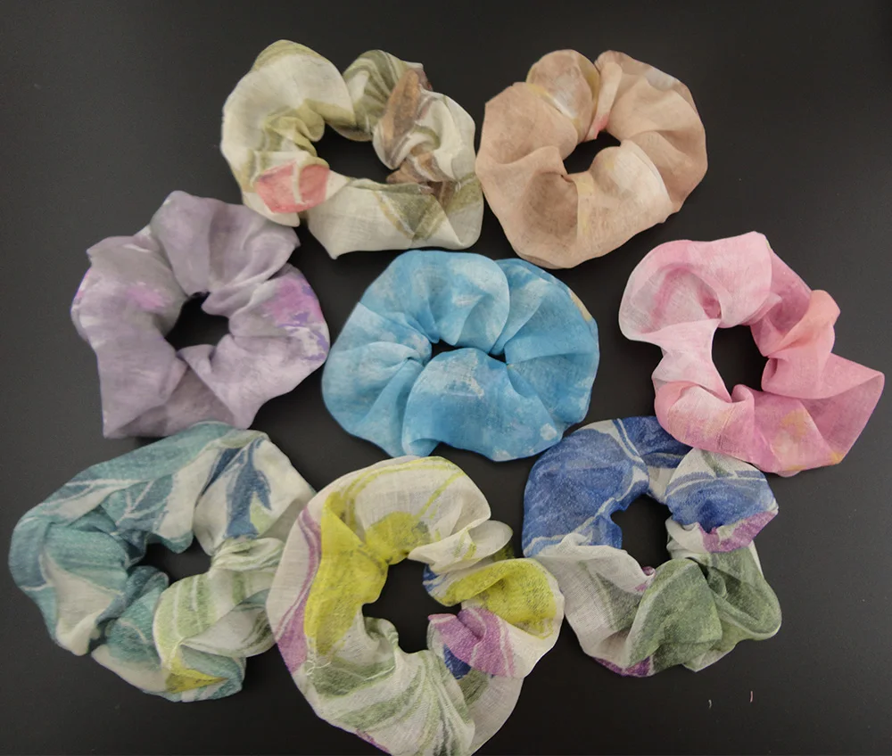 

10PCS Boho prints Linen fabric hair Scrunchie for women girls Elatic Ponytail Holders Hair bands Rope fabric elastic hair ties