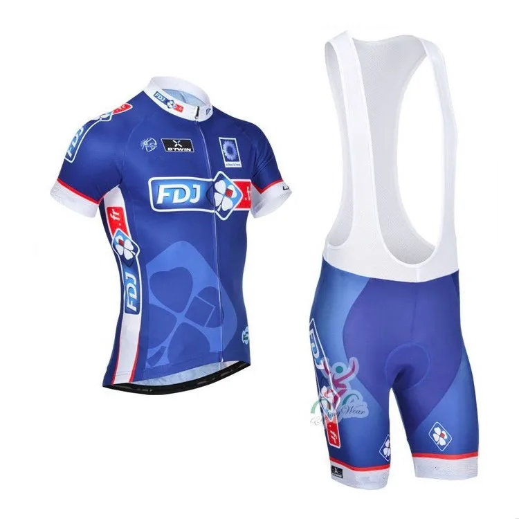 2015 Pro team fdj cycling jersey bicycle clothing/ropa ciclismo short sleeve bicicleta bike with bib pants | Спорт и развлечения