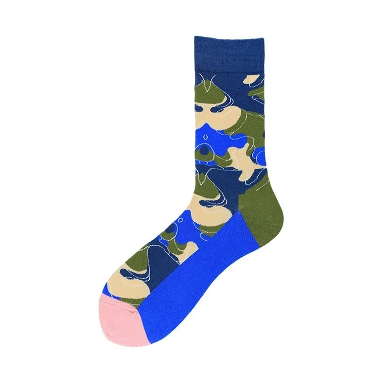 14 PEONFLY, 21 цвет, мужские носки, кактус, лотос, растение тюльпаны, с принтом Happy Socks, забавные, красочные, Harajuku Motion Calcetines Hombre - Цвет: 14
