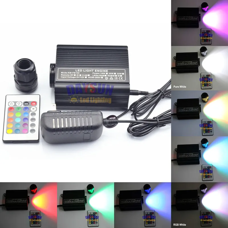 Новый 16 Вт RGB светодиодный оптоволоконный светильник двигатель для PMMA волокна с