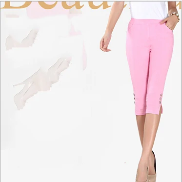 5 Colors Fashion Summer Womens Pencil Pants Plus Size Female Elastic Trousers Capris XXXL Fulll Figure High Quality Big | Женская одежда