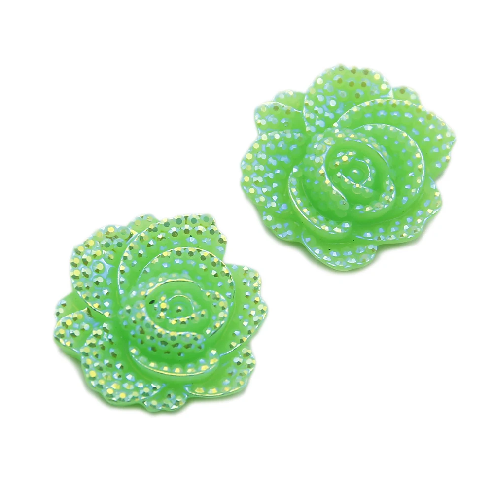 David Accessories 20 шт. 3D цветок полимерные Стразы плоские с оборота для свадьбы с украшением в виде пуговицы, поделка рукоделие аксессуары, 20Yc5799 - Цвет: 25x25mm