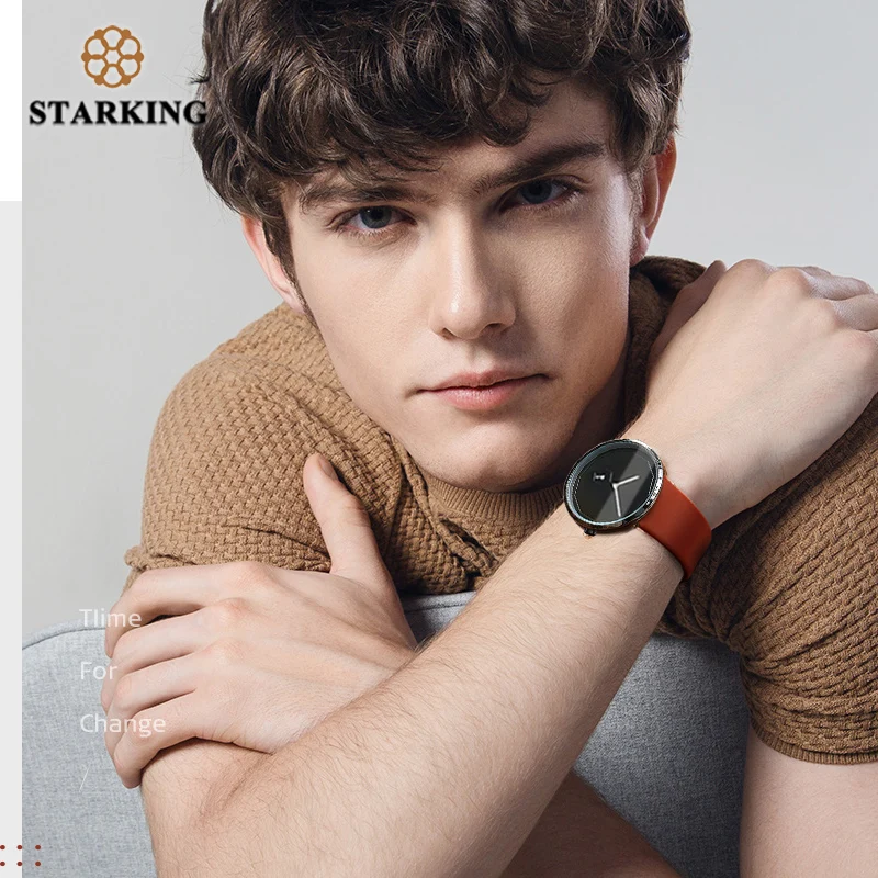 STARKING черные женские кварцевые часы Relojes Hombre 2017 унисекс 40 мм Безликий дизайн кожа