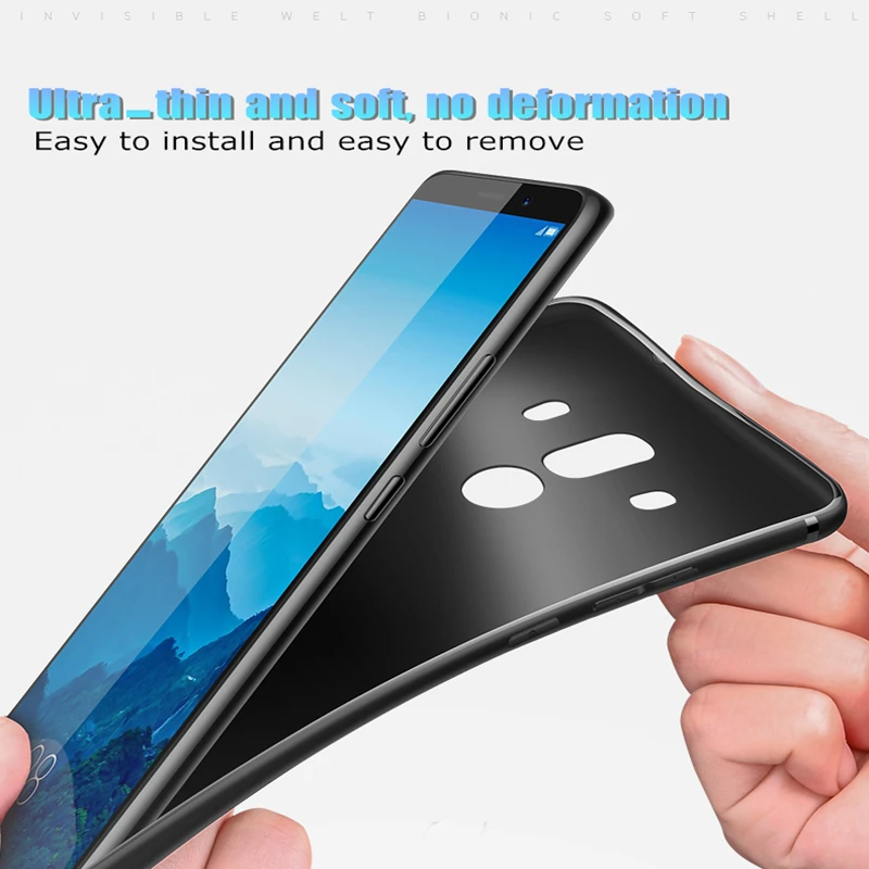 Роскошные задняя крышка для huawei Коврики 10 Lite случае 360 защиты Мягкий матовый