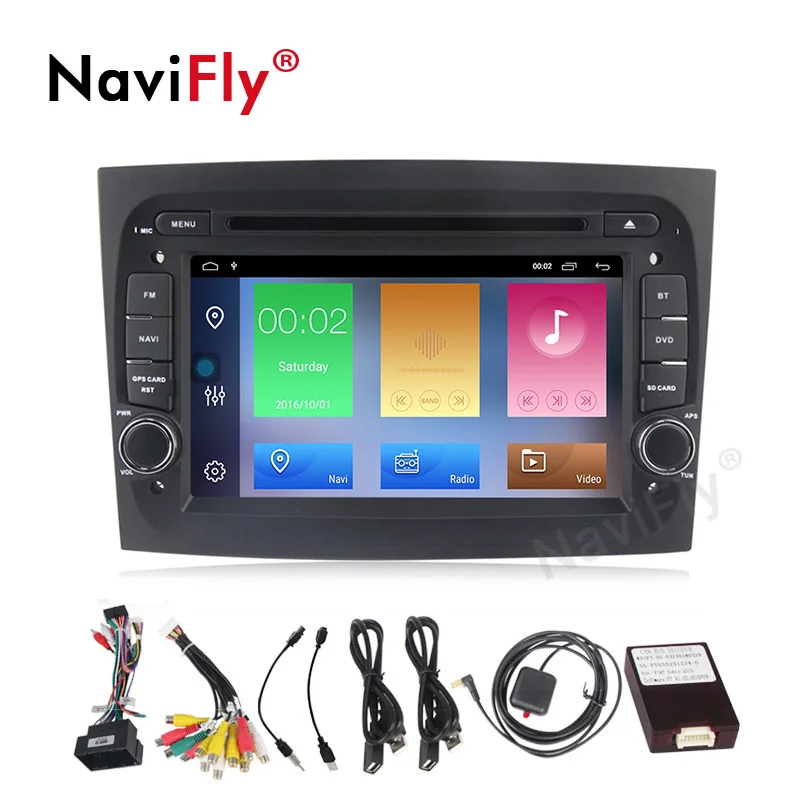 NaviFly Android 9 1 четырехъядерный 32G ROM автомобильный dvd плеер gps навигатор для Fiat Doblo 2015