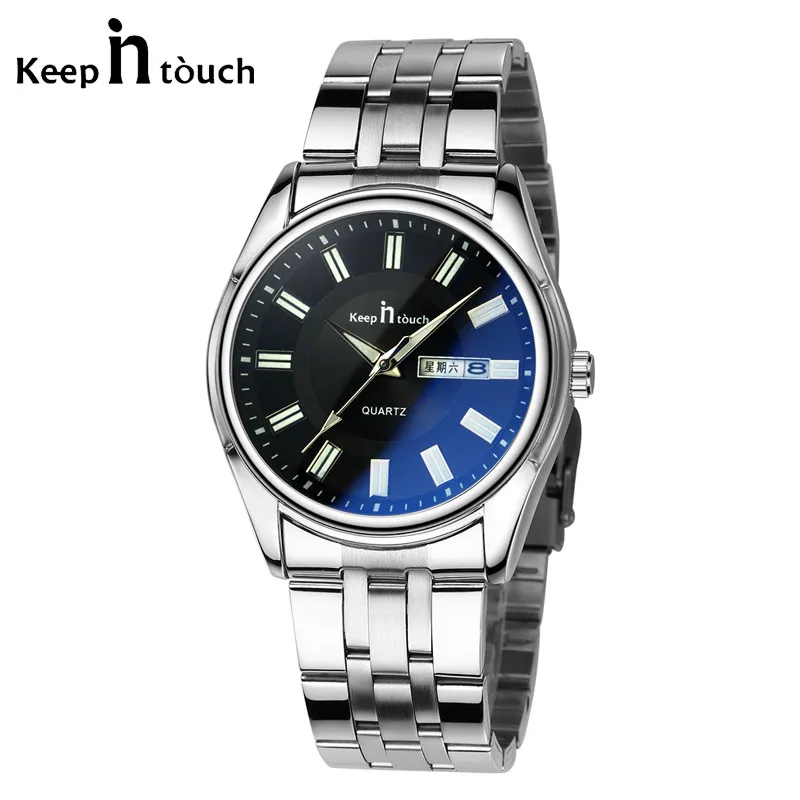 Люксовый бренд KEEP IN TOUCH мужские деловые Часы Montre из нержавеющей стали