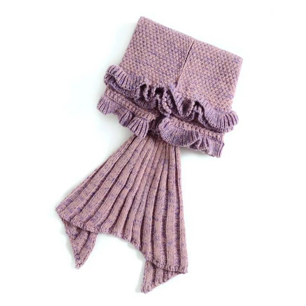 Весенние постельные принадлежности диван одеяло русалки шерсть вязание стиль