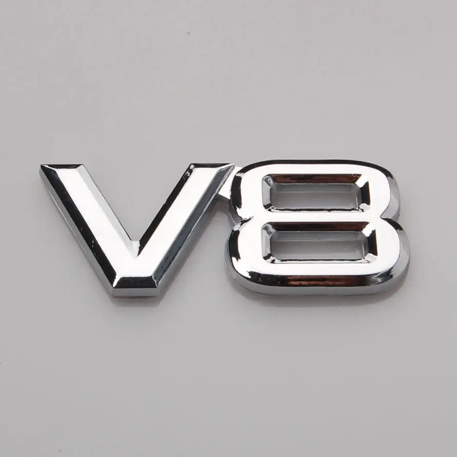 1x универсальная хромированная 3D металлическая V8 Автомобильная наклейка для