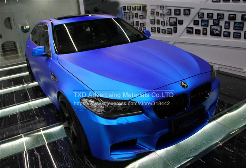 7 размеров на выбор Высококачественная синяя Глянцевая атласная хромированная