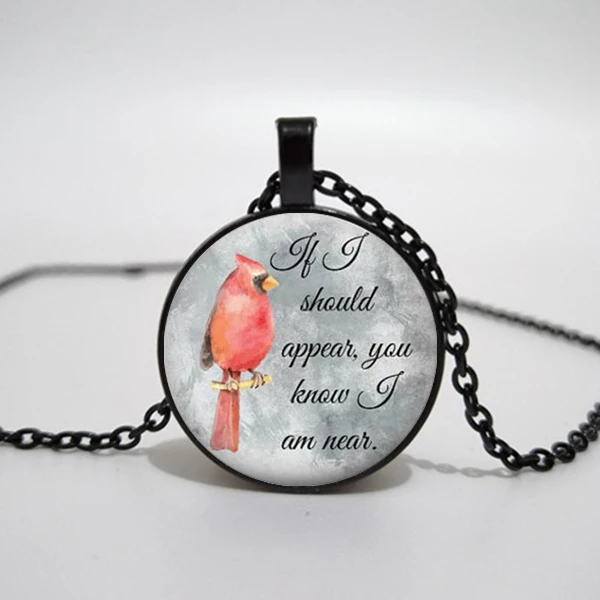 Cardinal ювелирные изделия попугай ожерелье фиолетово красный птица Круглый купол