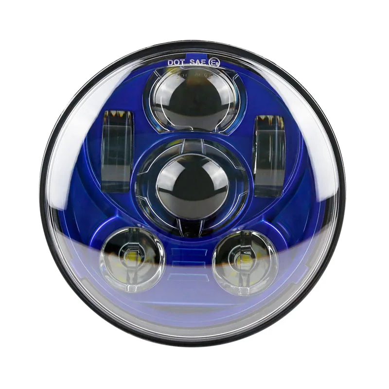 

FADUIES Blue 5 3/4 5.75" Inch Round 45W Hi/Lo Beam LED Projector Headlights For bike Motorcycle led headlmap