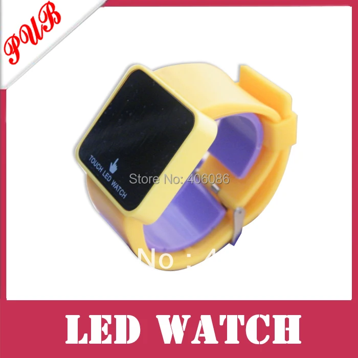 Wholesale 2013 Fashion silicone LED mirror touch watch.Many color available.High Quality 100pcs/lot |