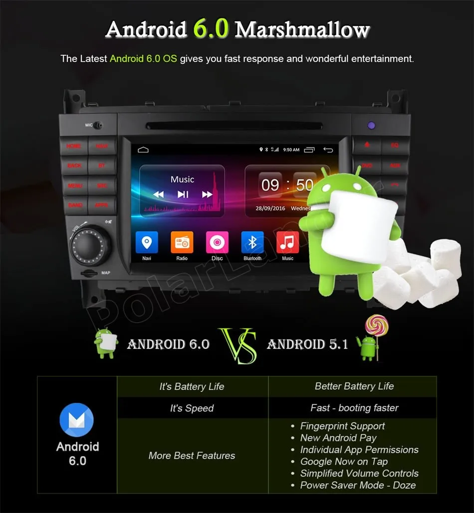 Автомагнитола на Android 6 0 DVD плеер GPS радио для Mercedes BENZ W203 W209 W169 W219 A Class A160 C C180 C200 CLK200