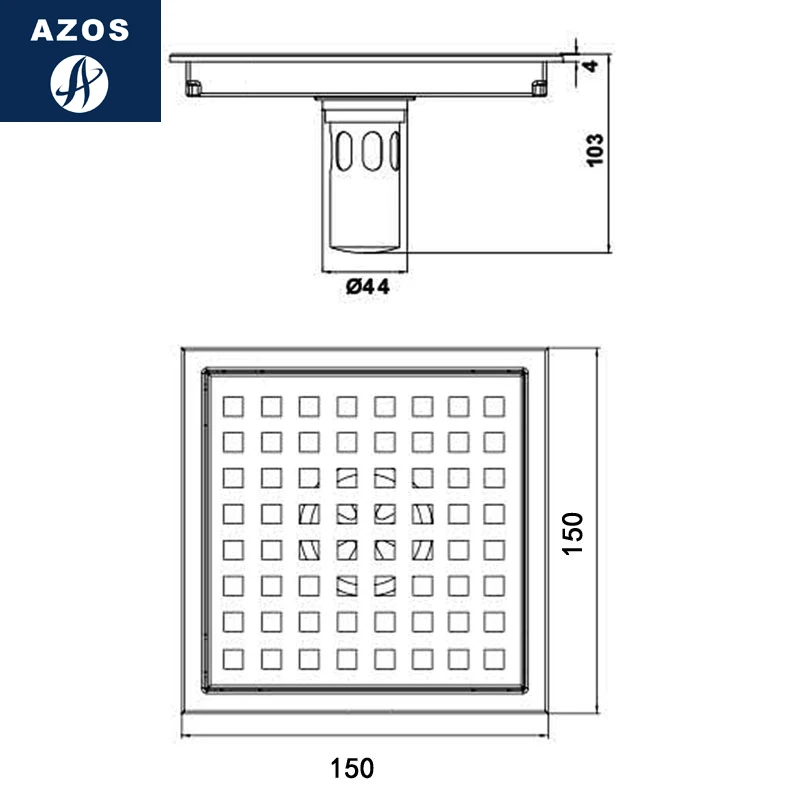 Герметизация пола AZOS SUS304 из нержавеющей стали быстросъемный дезодорант для