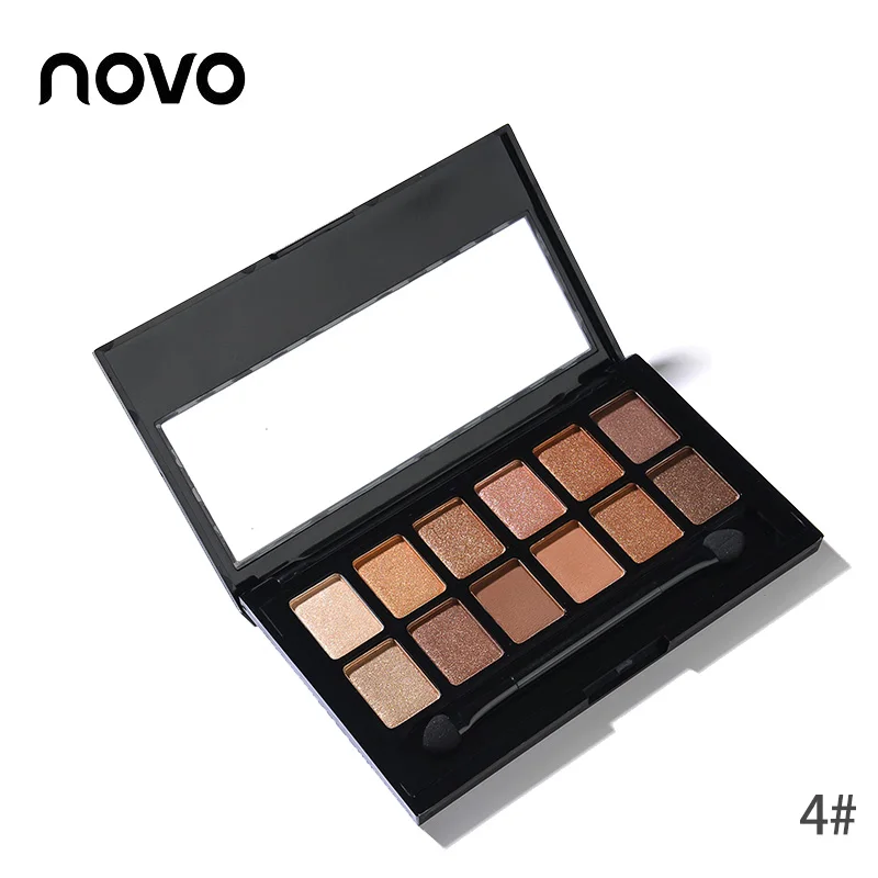 NOVO fashion 12 цветов матовые тени для век Металлические пигмент телесный Корейская