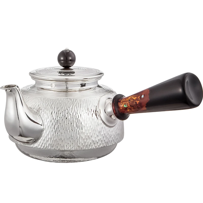 Bark Pattern Tea Pot- Lacquer handle &amp black agate lid | Дом и сад