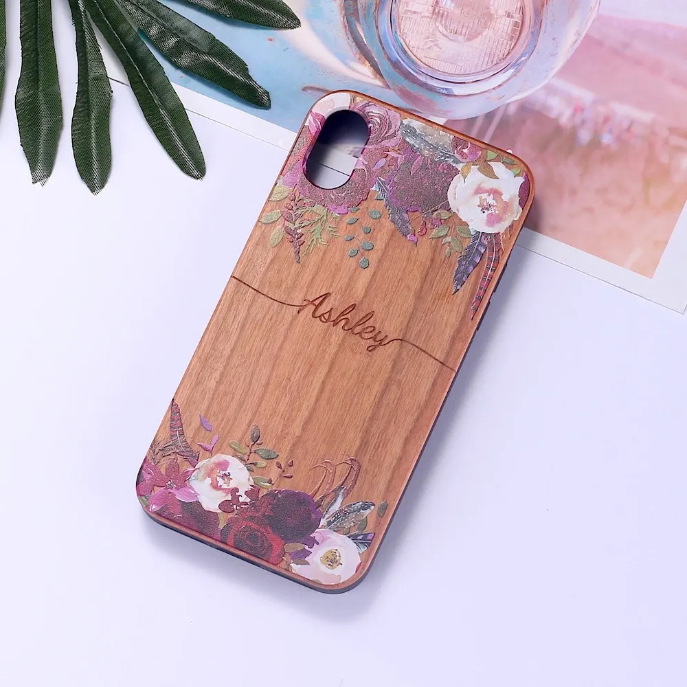 Floral 3 Индивидуальный винтажный Вишневый Дерево Цветочный ваше имя телефон Мягкий Бампер для iPhone 11 Pro Max XS Max XR X 7Plus 8Plus 7 8 - Цвет: Floral 3