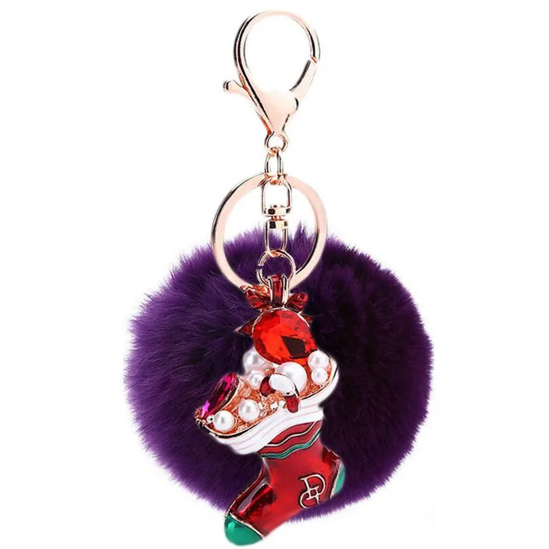 Брелок с подвеской из мягкого кроличьего меха|rabbit fur ball|fur ballquality keychains |