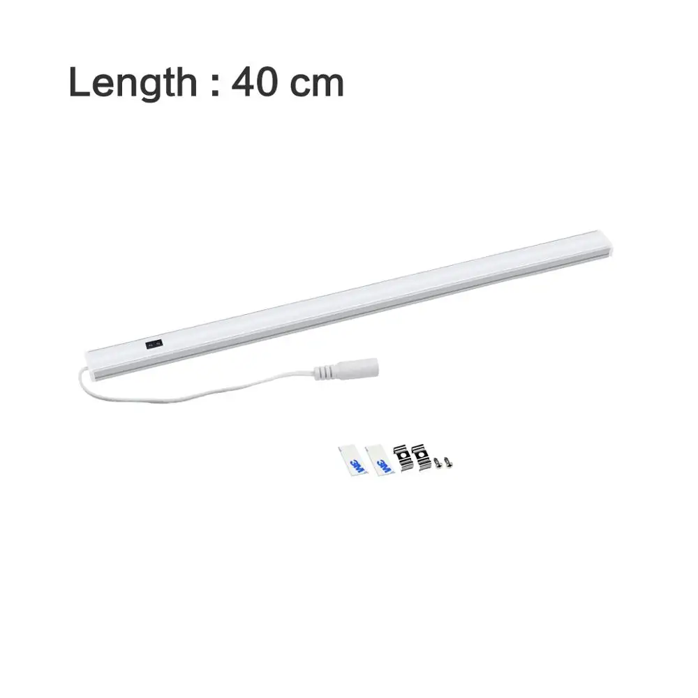 1x40cm No adapter DC12V DIY Ручная развертка светодиодная сегментная лампа движения Сенсор Светодиодная лампа в шкаф ручной Колыбель книжный шкаф кухонный шкаф освещения 30 см 50 см - Цвет: 1x40cm No adapter