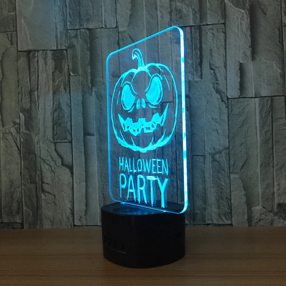 Хэллоуин креативный 3d ночник led Настольная лампа беспроводной Bluetooth умный дом
