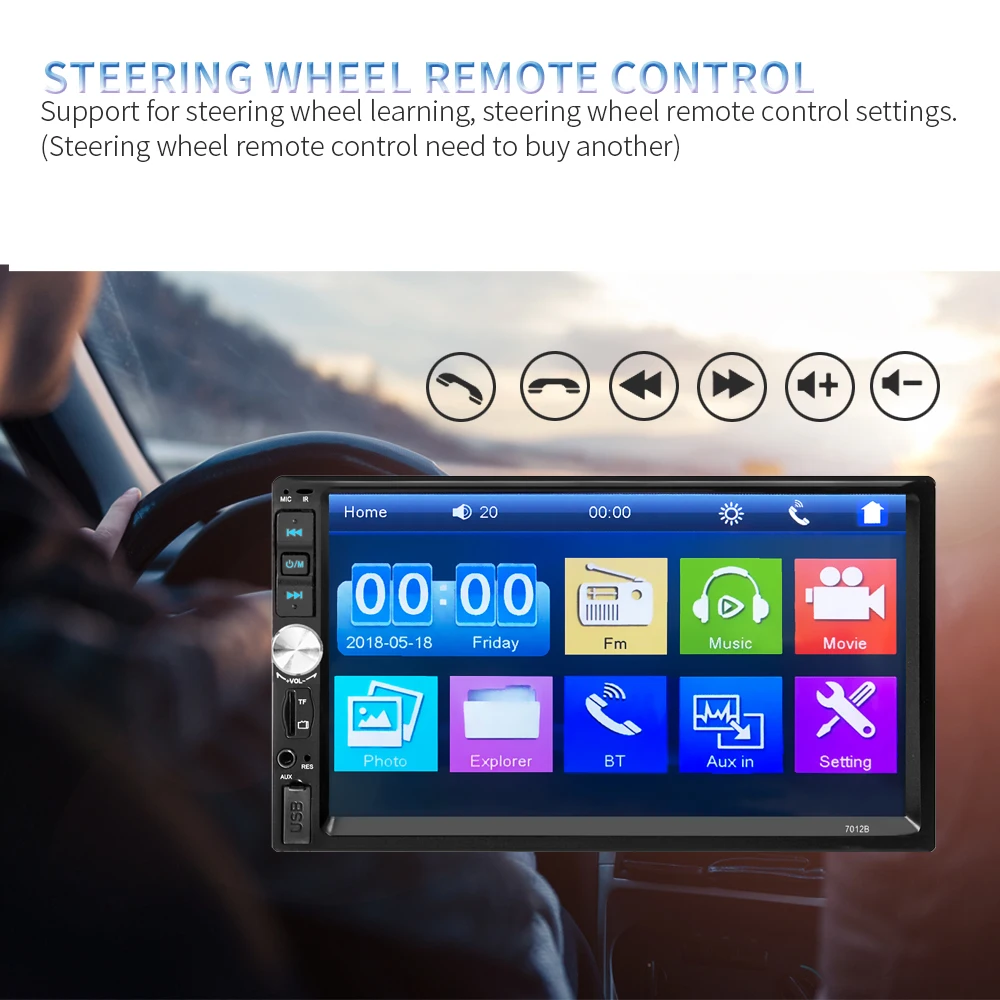 2 din автомагнитола coche recorder Bluetooth 2din 12 В плеер " HD сенсорный экран MP3 MP5 Авто аудио стерео TF USB FM Авторадио 7012b