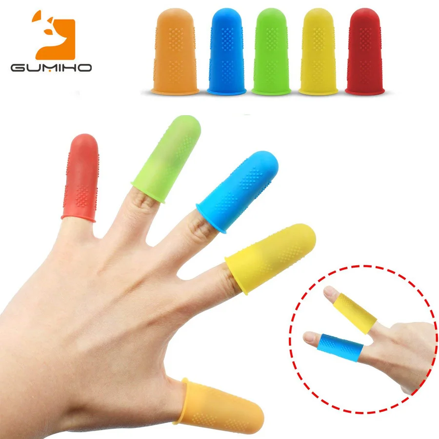 5pcs Anti-scald cut silicone finger sleeve high temperature resistant non-slip protection | Дом и сад