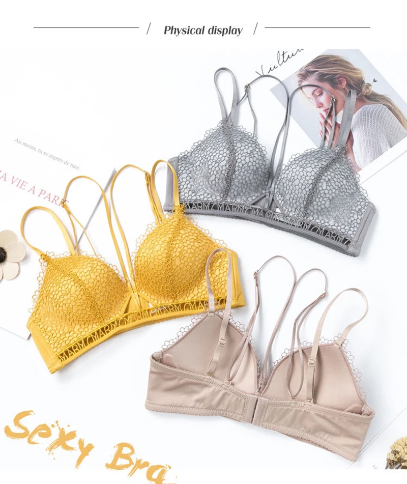 BEFORW сексуальный кружевной бюстгальтер с открытой спиной, удобный регулируемый беспроводной бюстгальтер для женщин, бесшовный бюстгальтер с эффектом пуш-ап, сексуальное женское белье