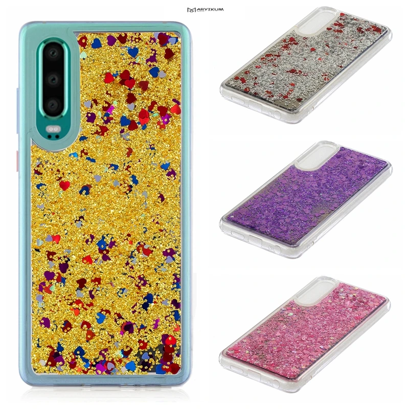 Для Coque huawei P30 про Зеркало чехол для случае жидкости динамик с блестками Мягкая