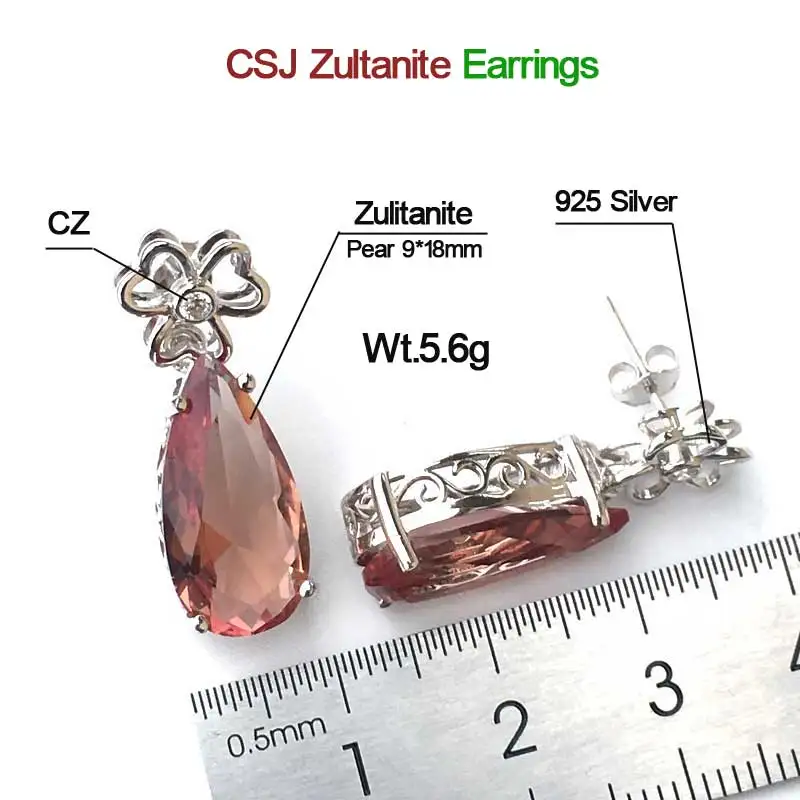 Женские длинные серьги капельки CSJ Diaspore Zultanite из стерлингового серебра 925 пробы с