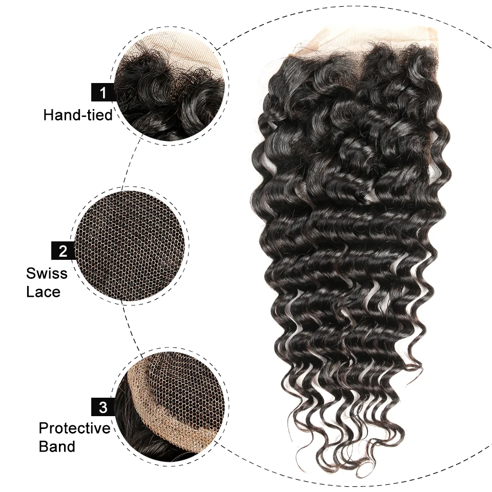 Гладкие волнистые пучки с закрыванием 100% бразильские волос 28 дюймов 3 пучка