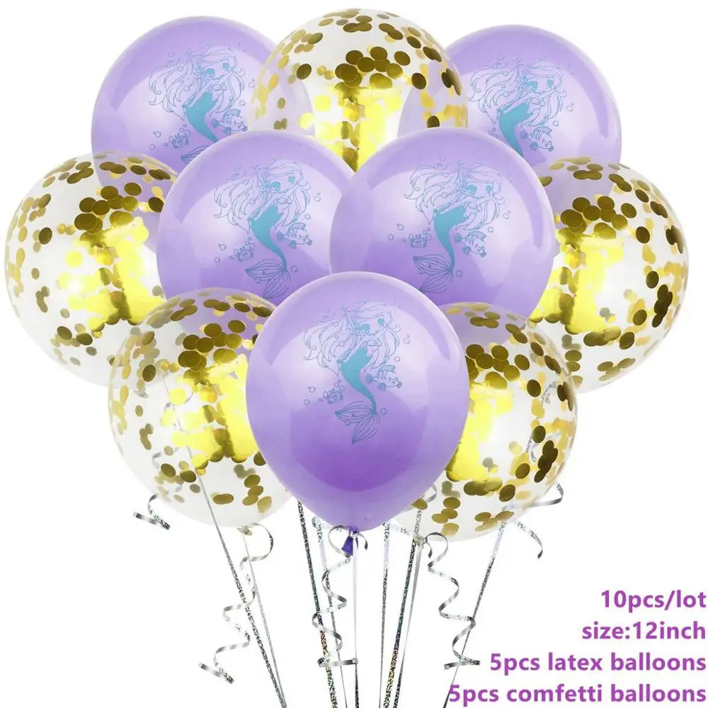 Mermaid Balloons 6 Taoup 1 шт. мультяшная маленькая наклейка с изображением русалки Вечерние Декорации маленькая Русалочка День Рождения Декор для маленьких девочек Babyshower - Цвет: Mermaid Balloons 6