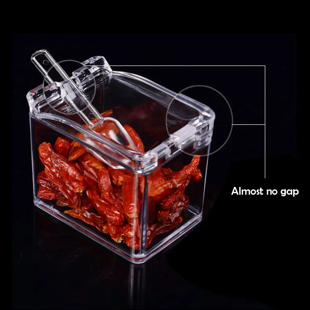 4 шт./компл. прозрачная стойка для приправ фотоемкость банки с крышкой и ложкой