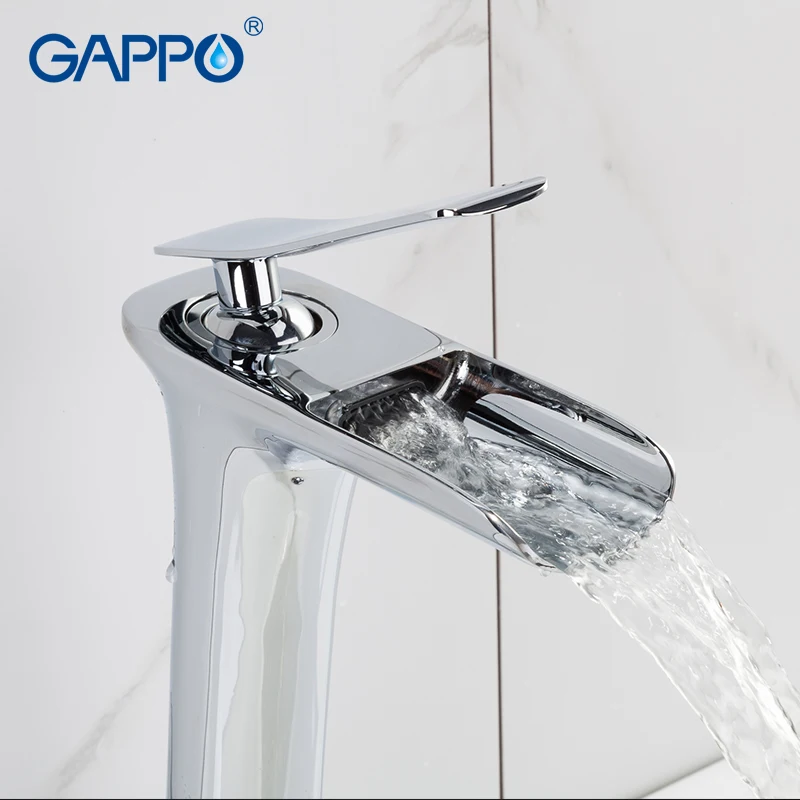 GAPPO Basin Faucets chrome waterfall bathroom faucet tall water taps mixer deck mounted basin sink | Обустройство дома