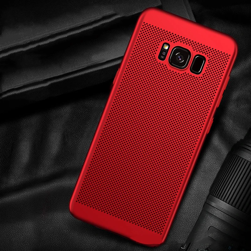 Теплоотводящая крышка для Samsung Galaxy S8 Plus чехол PC Mesh Пластик жесткий S7 Edge Note 8 S9 A3 A5 A7
