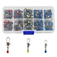 hyaena 100pcs 3 size fishing swivel with small plastic head space beans fishing weight slip clips fishing swivels box