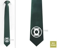 super hero green lantern symbol men jacquard woven skinny slim narrow 2 3 necktie 6 cm neckwear party groom tie cufflink lk009m