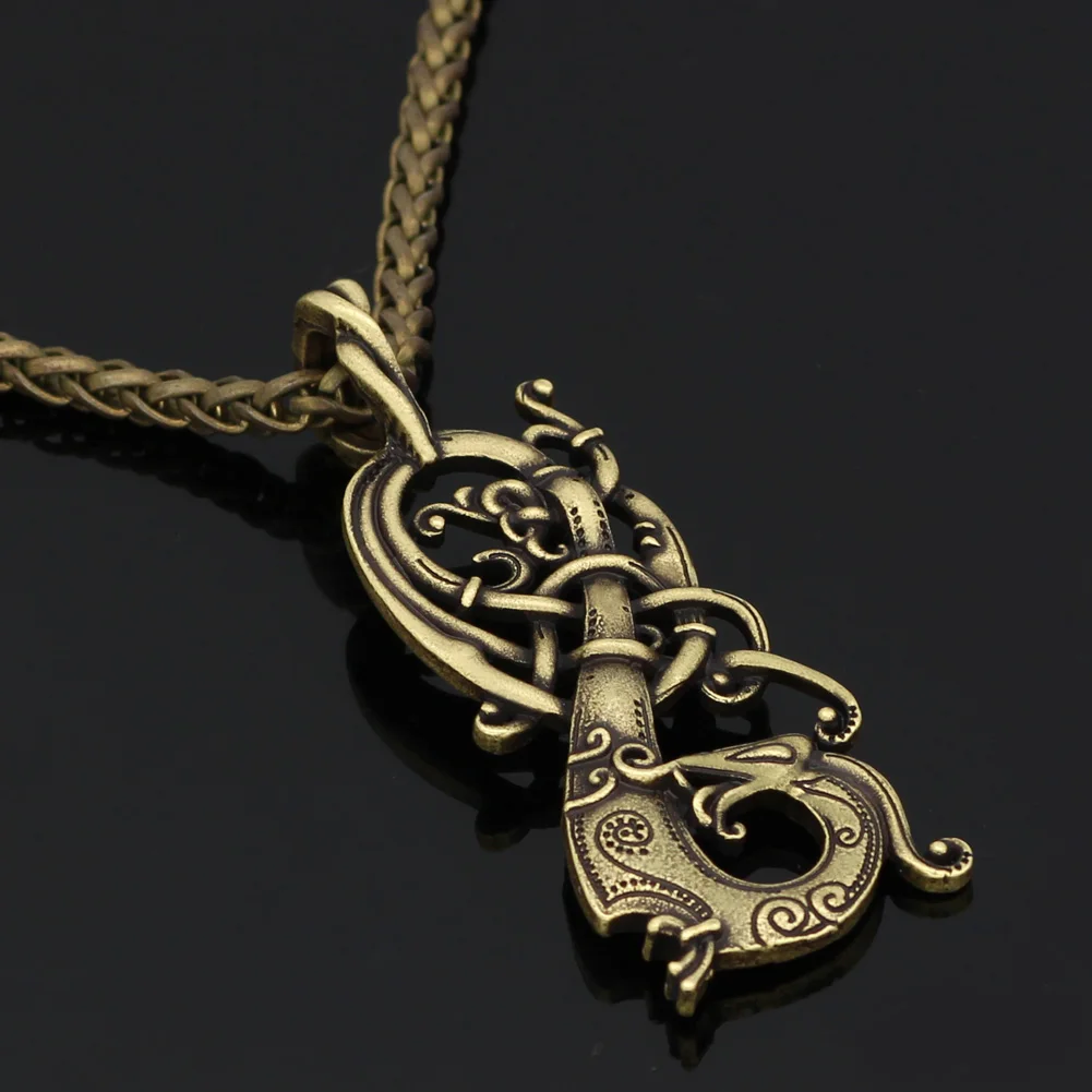 Викинг норвежский очаровательный узел Pagan Ringerike Дракон ожерелье в скандинавском