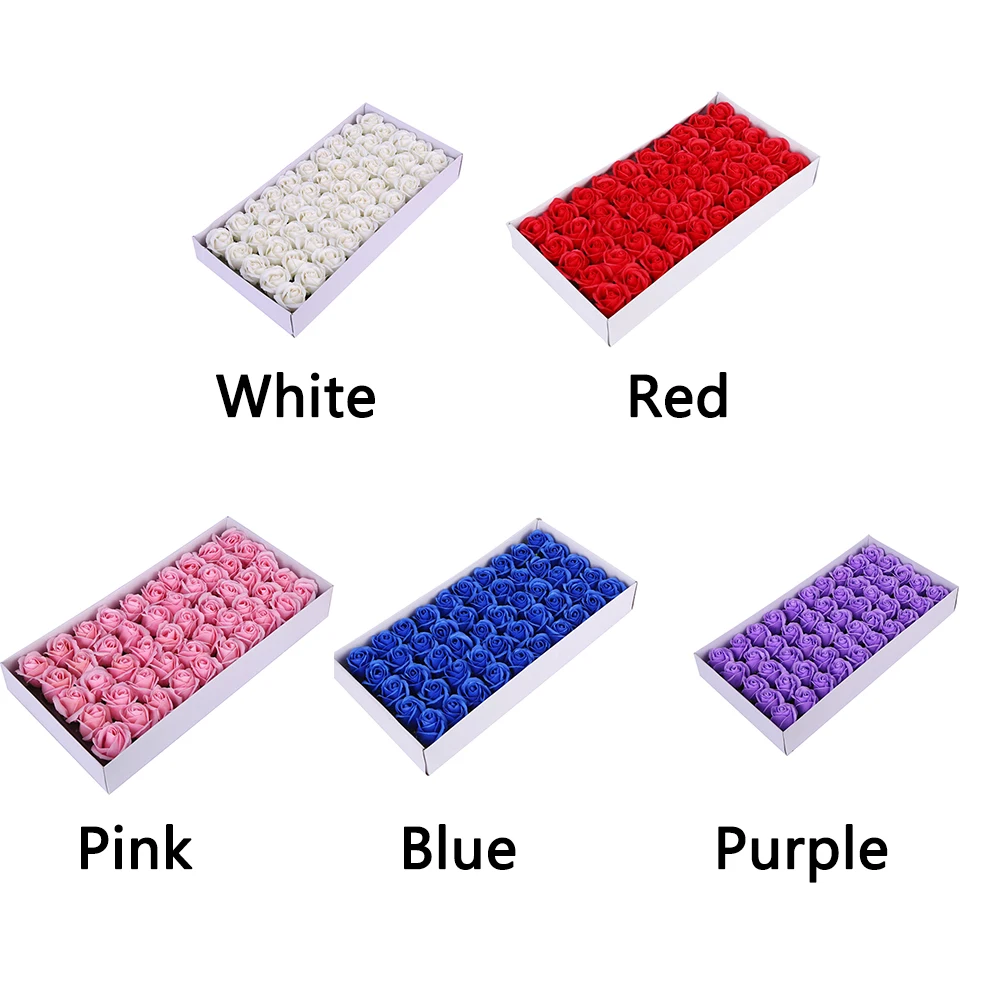 50PCS Three Layer DIY Simulation Rose Soap Flower Romantic Crafts Handmade Wedding Home Petal No Base Ornaments Decoration | Дом и сад