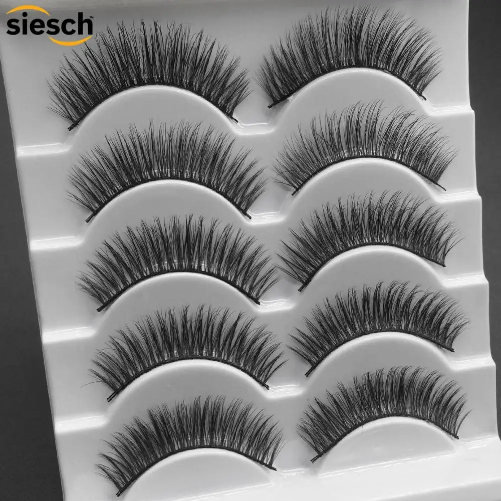 5 пар ресниц 3D шелковые ресницы ручной работы натуральные длинные искусственные